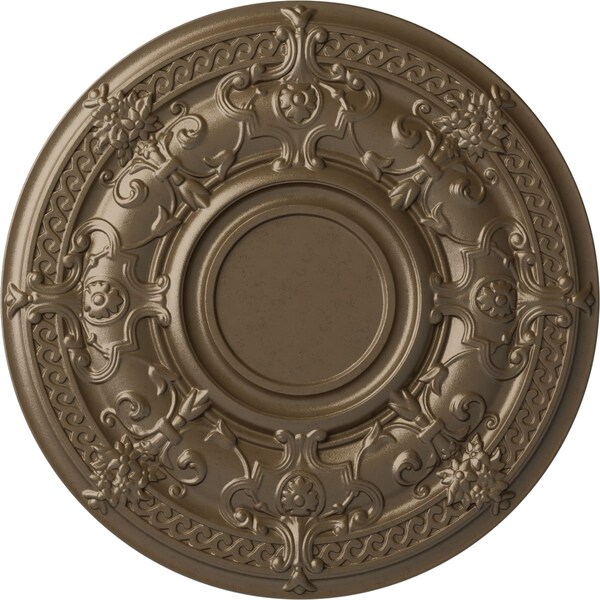 Ekena Millwork Dauphine Ceiling Medallion (Fits Canopies up to 13 1/4"), 33 7/8"OD x 1 3/8"P, Warm Silver CM33DAWSS - main